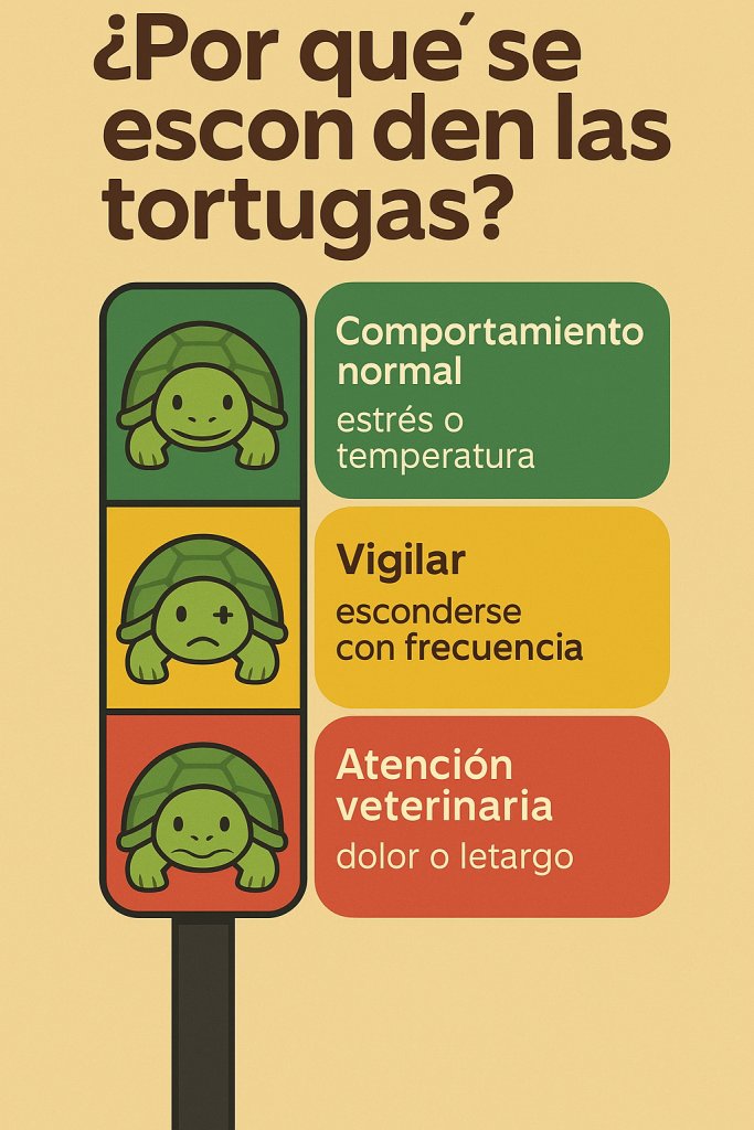las tortugas se esconden en su caparazón